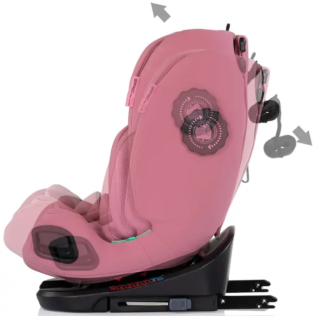 Scaun auto Chipolino Techno iGrow I-Size 40-150 cm cu sistem Isofix si sezut rotativ powder pink HUBSTKTHG02605PP