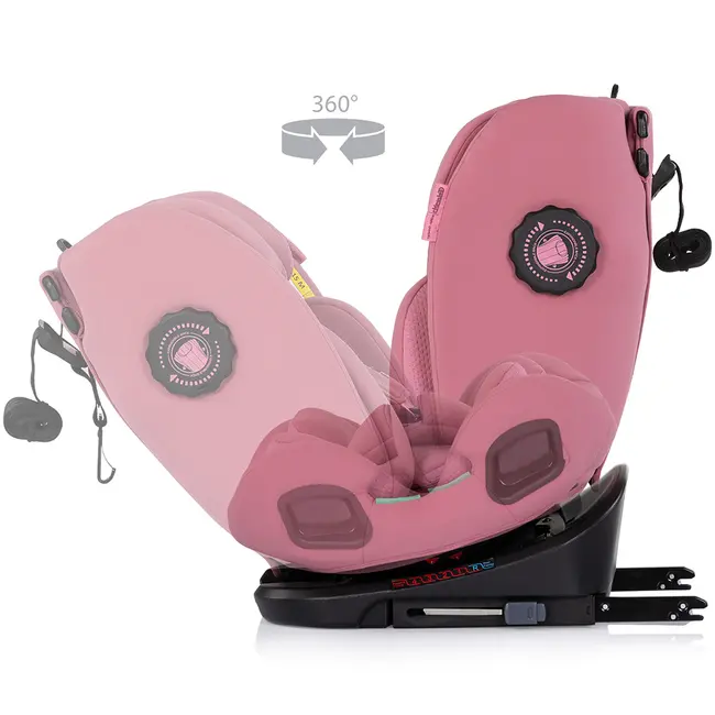 Scaun auto Chipolino Techno iGrow I-Size 40-150 cm cu sistem Isofix si sezut rotativ powder pink HUBSTKTHG02605PP