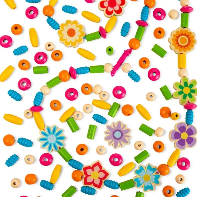Set de creatie din lemn - bijuterii cu floricele