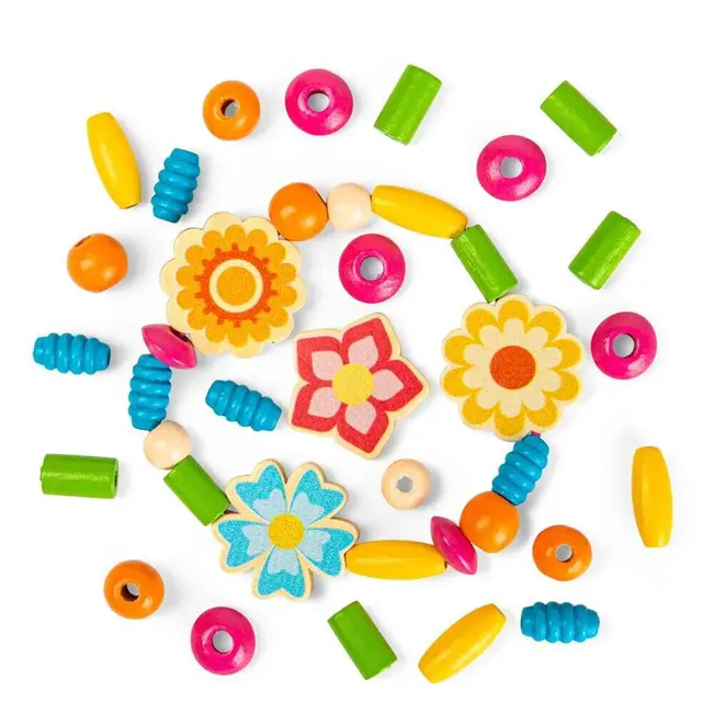 Set de creatie din lemn - bijuterii cu floricele