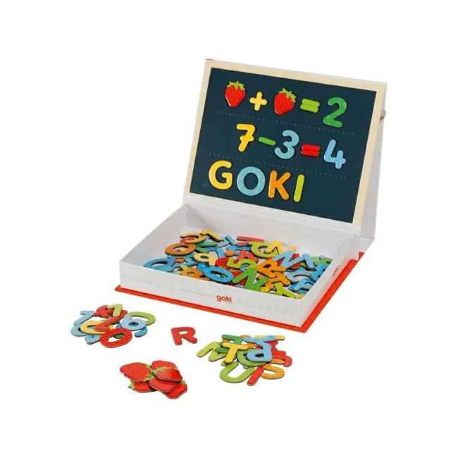 Joc magnetic educativ goki ,   litere, cifre e i primele exercitii de scriere e i calcul (3+ ani)
