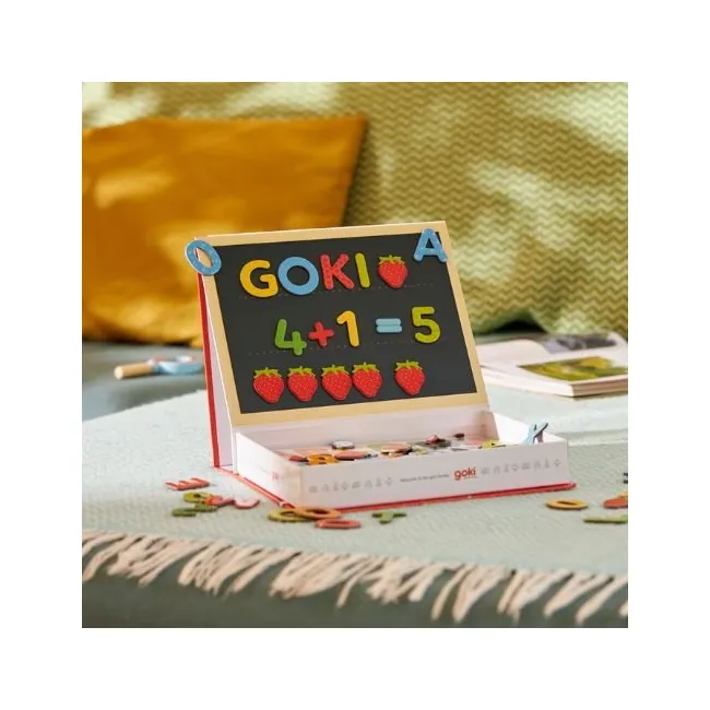 Joc magnetic educativ goki ,   litere, cifre e i primele exercitii de scriere e i calcul (3+ ani)