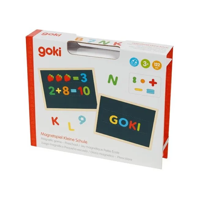 Joc magnetic educativ goki ,   litere, cifre e i primele exercitii de scriere e i calcul (3+ ani)