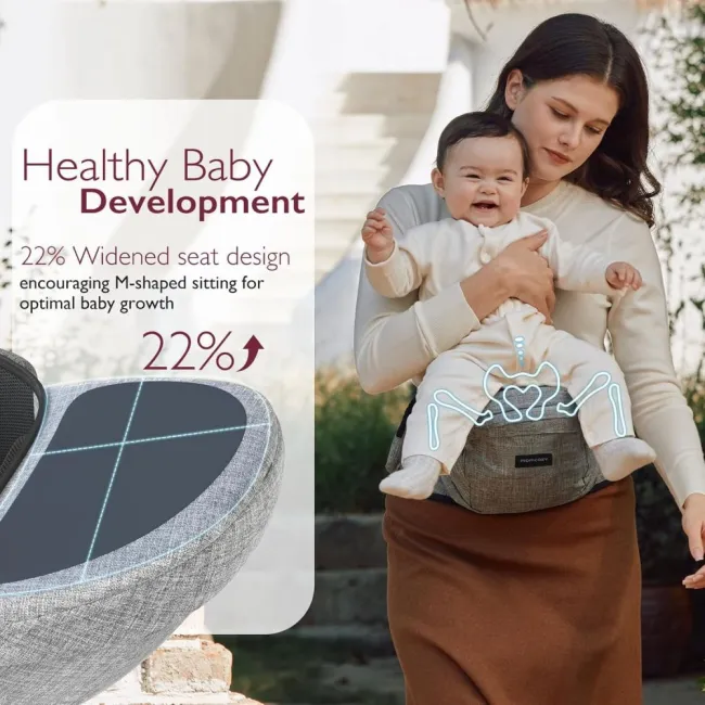 Marsupiu tip sezut Momcozy M Grey