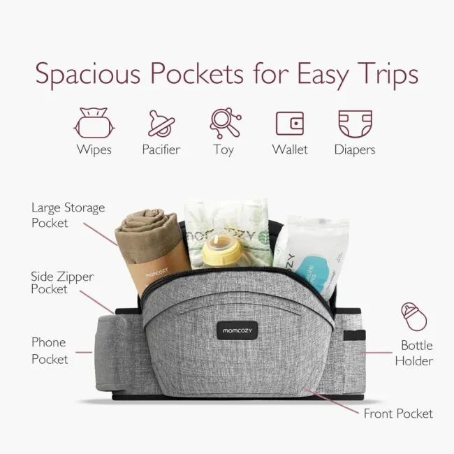 Marsupiu tip sezut Momcozy M Grey