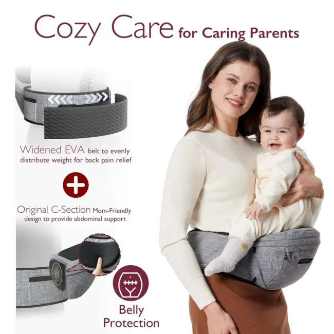 Marsupiu tip sezut Momcozy M Grey