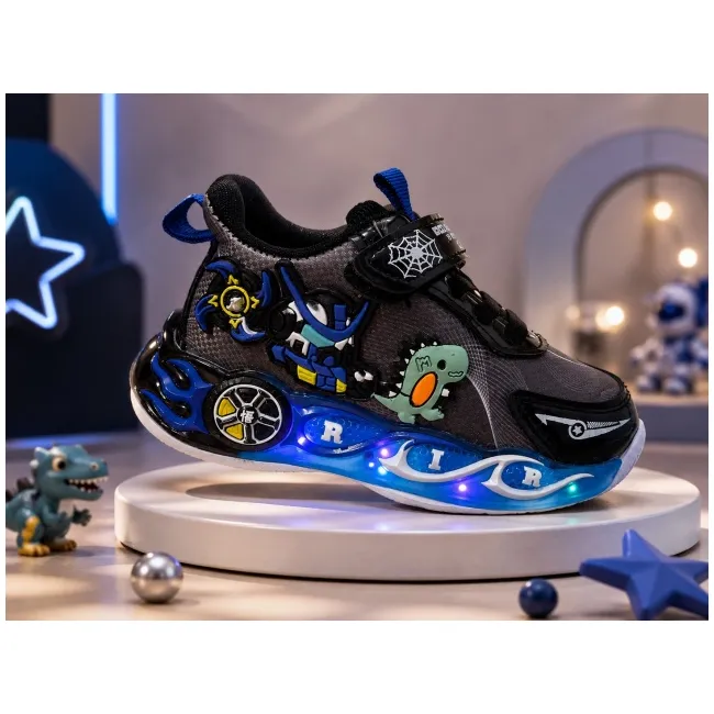 Pantofi sport cu lumini led, model playful, negru adt-60-3