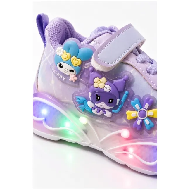 Pantofi sport cu luminite, model you and me, piele ecologica, fete, mov ad30-8-8x