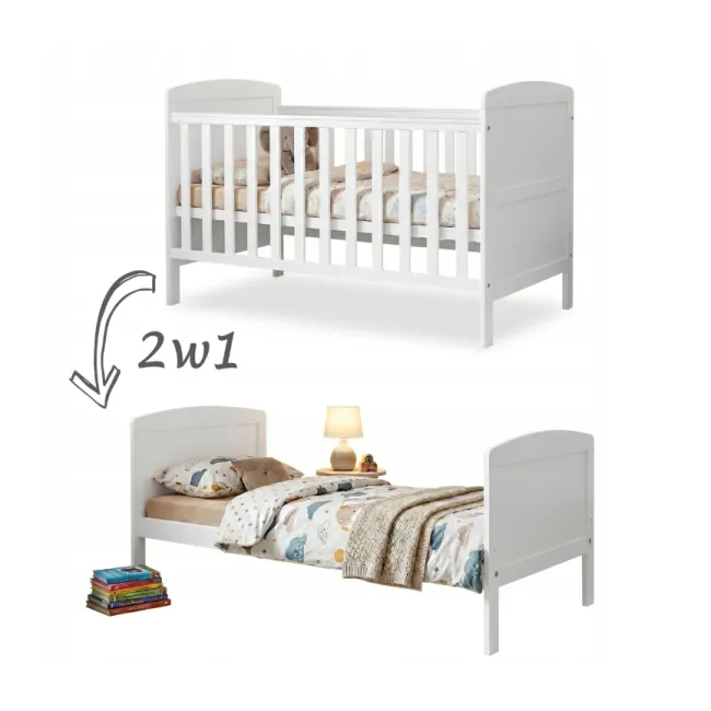 Patut Evolutiv 140x70cm Philip 3a N1 Alb ,   Pat Bebe + Junior + Pat Pree Colar, Somiera Reglabila 3 Pozitii + Trepte Detae Abile   En 716 Pjbphilip140_w