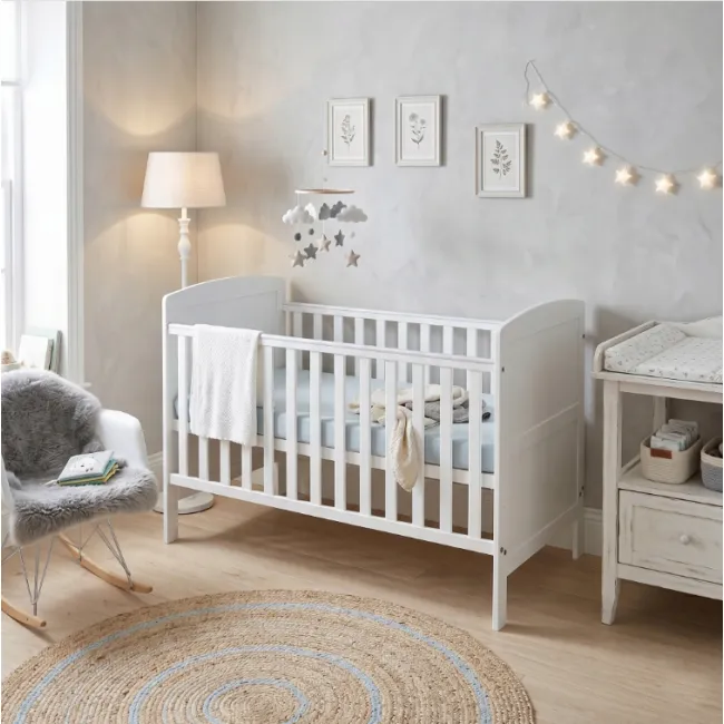 Patut Evolutiv 140x70cm Philip 3a N1 Alb ,   Pat Bebe + Junior + Pat Pree Colar, Somiera Reglabila 3 Pozitii + Trepte Detae Abile   En 716 Pjbphilip140_w