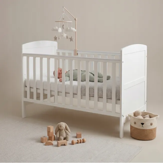Patut Evolutiv 140x70cm Philip 3a N1 Alb ,   Pat Bebe + Junior + Pat Pree Colar, Somiera Reglabila 3 Pozitii + Trepte Detae Abile   En 716 Pjbphilip140_w