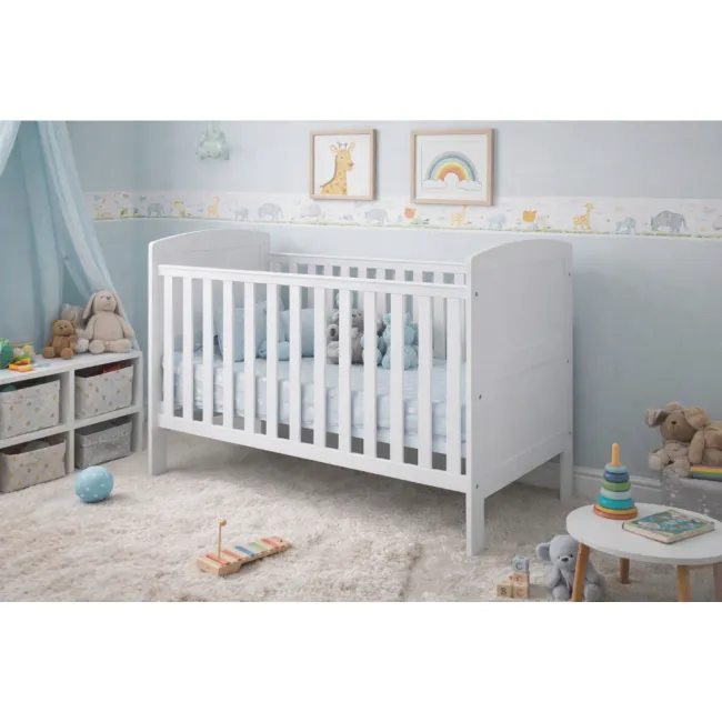 Patut Evolutiv 140x70cm Philip 3a N1 Alb ,   Pat Bebe + Junior + Pat Pree Colar, Somiera Reglabila 3 Pozitii + Trepte Detae Abile   En 716 Pjbphilip140_w
