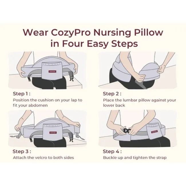 Perna Alaptare Momcozy CozyPro cu suport ergonomic lombar Grey