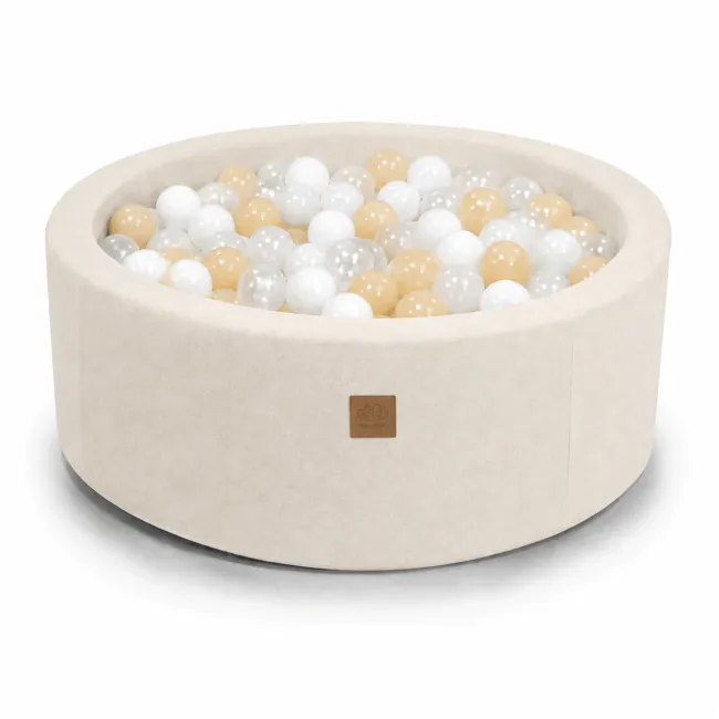 Piscina Cu Bile Outzy Meowbaby 90x30cm Bej (oat Blush Beige) ,   200 Bile Incluse (culoare La Alegere), Husa Detae Abila Lavabila, Interior Exterior Pjbmobao2660