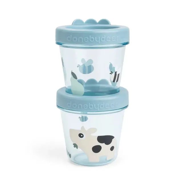 Set 2 recipiente alimente Done by Deer Tiny Farm Blue
