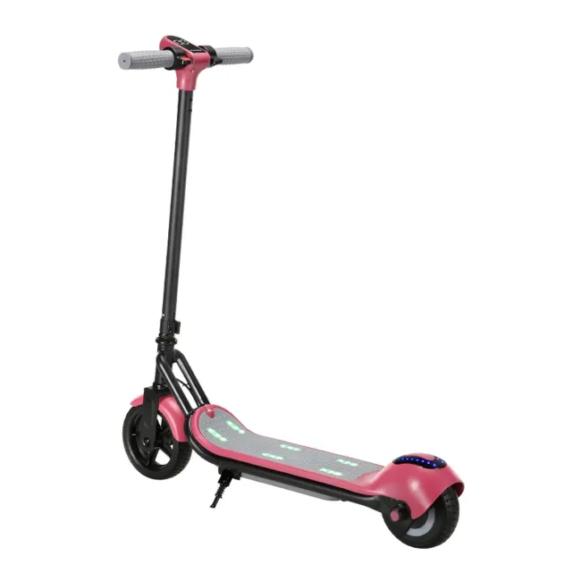 Trotineta electrica copii kidscare e68, motor 110w, baterie 24v 2.5ah, viteza 5-8 km/h, bluetooth, lumini, roz
