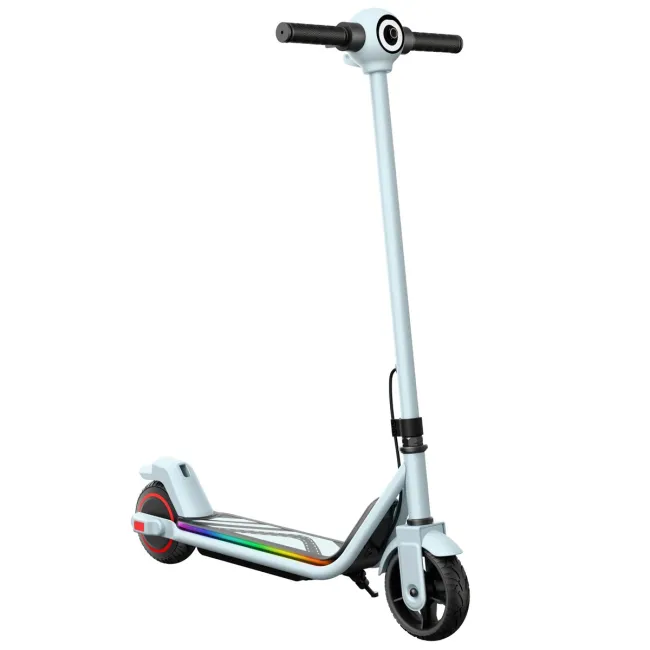 Trotineta electrica copii kidscare e69, motor 130w, baterie 24v 2.5ah, viteza 14 km/h, lumini, alb