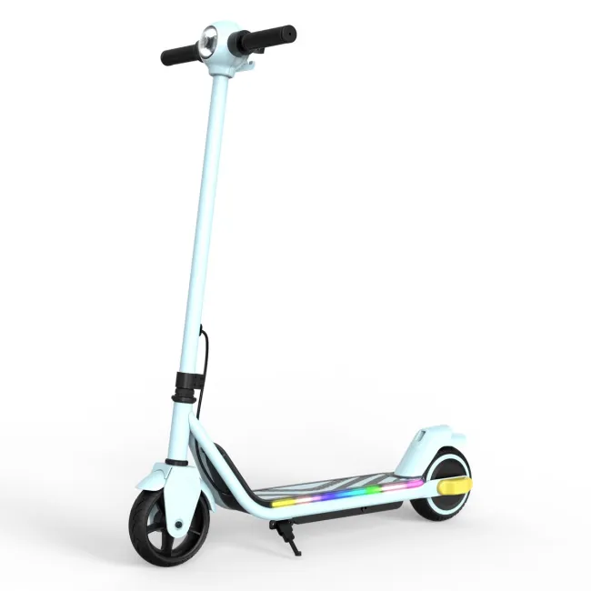Trotineta electrica copii kidscare e69, motor 130w, baterie 24v 2.5ah, viteza 14 km/h, lumini, alb