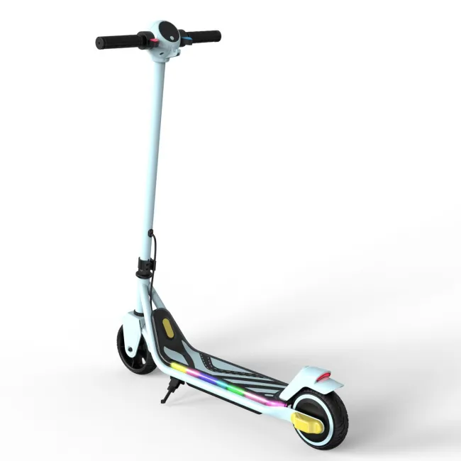 Trotineta electrica copii kidscare e69, motor 130w, baterie 24v 2.5ah, viteza 14 km/h, lumini, alb