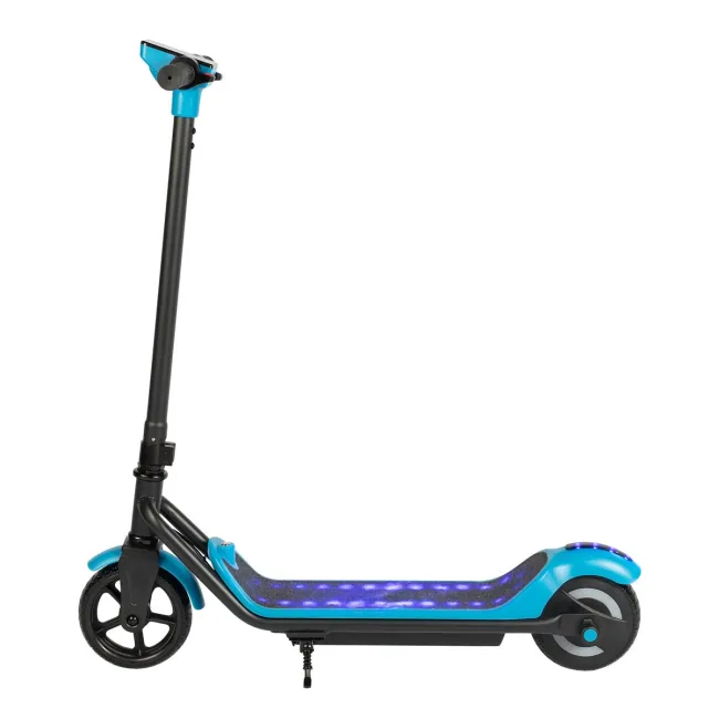 Trotineta electrica copii kidscare e71, motor 110w, baterie 24v 2.5ah, viteza 12-15 km/h, bluetooth, lumini, albastru