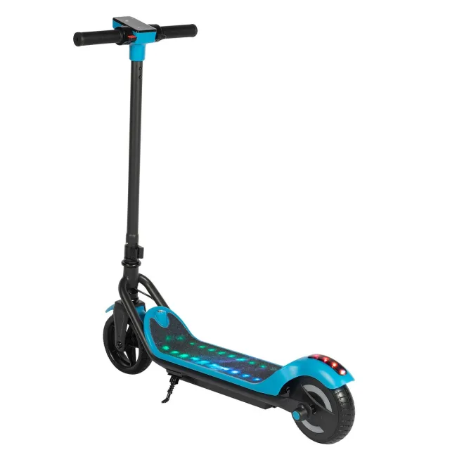 Trotineta electrica copii kidscare e71, motor 110w, baterie 24v 2.5ah, viteza 12-15 km/h, bluetooth, lumini, albastru