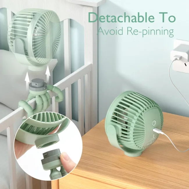 Ventilator portabil pentru carucior Momcozy Green