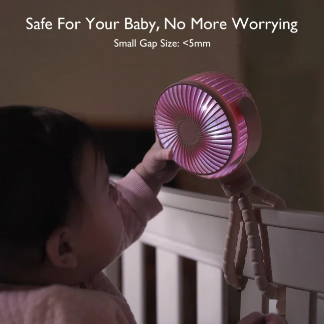 Ventilator portabil pentru carucior Momcozy Pink