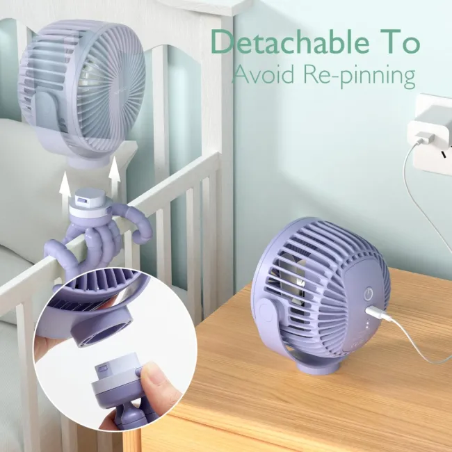 Ventilator portabil pentru carucior Momcozy Purple