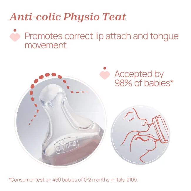 Biberon Chicco Perfect5 150ml, biofunctional, anti-colici, tetina silicon, flux lent, baiat, 0luni CHC2021122-7