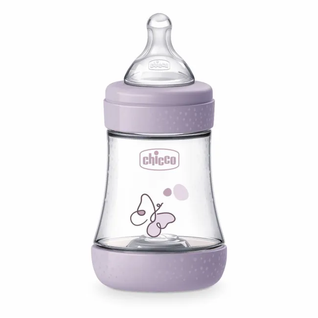 Biberon Chicco Perfect5 150ml, biofunctional, anti-colici, tetina silicon, flux lent, fata, 0luni CHC2021112-7