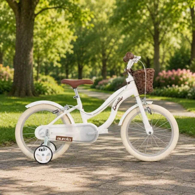 Bicicleta copii 16" - retro (alb)