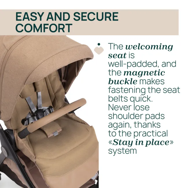 Carucior copii 3 in 1 Chicco Bellagio 2, First Seat Recline, Caramel (maro), 0luni+ CHC8718352+8713752+8710052-8