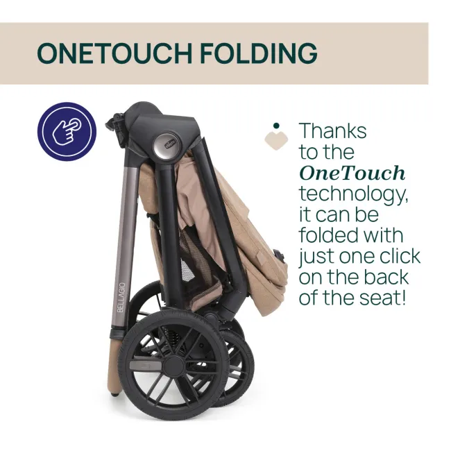 Carucior copii 3 in 1 Chicco Bellagio 2, First Seat Recline, Caramel (maro), 0luni+ CHC8718352+8713752+8710052-8