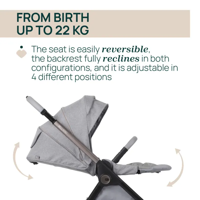 Carucior copii 3 in 1 Chicco Bellagio 2, Lunar Rock (gri deschis), 0luni+ CHC8718340+8713740+8714640-8