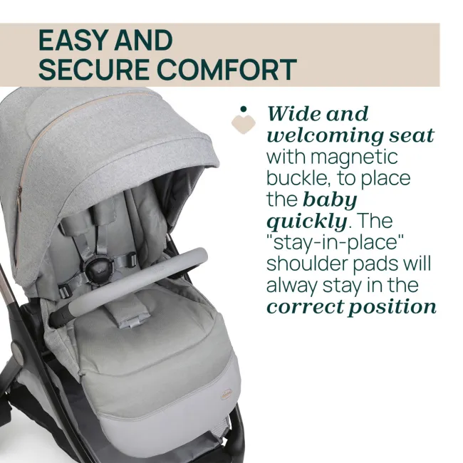 Carucior copii 3 in 1 Chicco Bellagio 2, Lunar Rock (gri deschis), 0luni+ CHC8718340+8713740+8714640-8