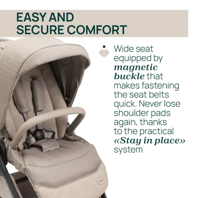 Carucior copii 3 in 1 Chicco Bellagio Primo, First Seat Recline, ComoLake (bej), 0luni+ CHC8724006+8713706+8710006-8