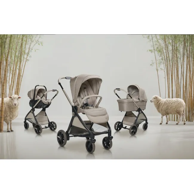 Carucior copii 3 in 1 Chicco Bellagio Primo, First Seat Recline, ComoLake (bej), 0luni+ CHC8724006+8713706+8710006-8