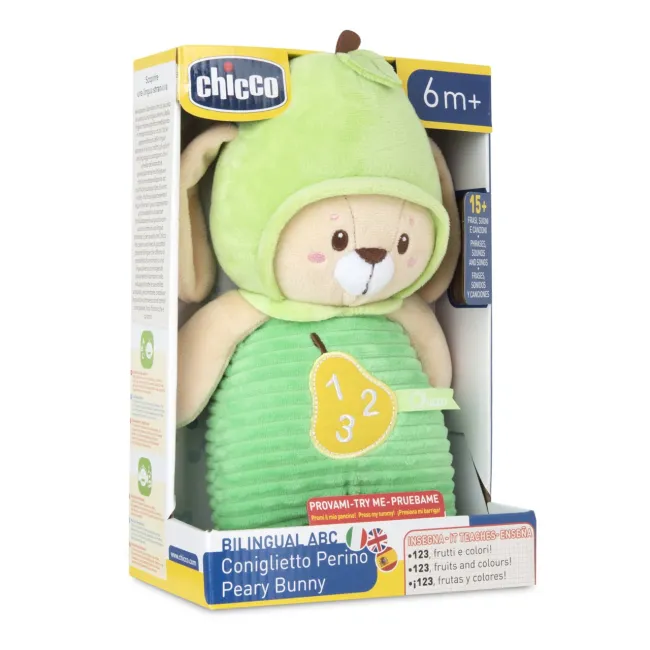 Jucarie copii Chicco trilingva Iepuras Perry Bunny, IT/EN/SP, 6luni+ CHC1157168-1