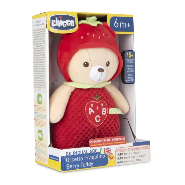 Jucarie copii Chicco trilingva Ursulet Berry Teddy, IT/EN/SP, 6luni+ CHC1250668-1