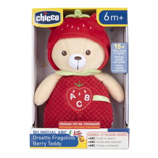 Jucarie copii Chicco trilingva Ursulet Berry Teddy, IT/EN/SP, 6luni+ CHC1250668-1