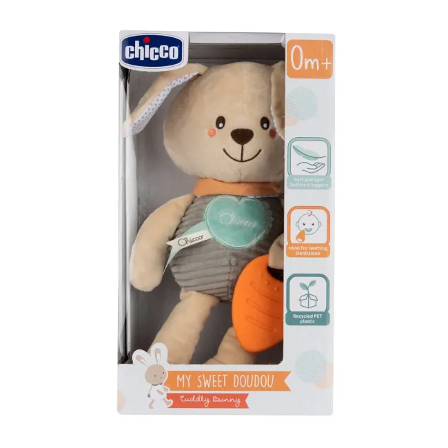 Jucarie copii din plus Chicco My Sweet DouDou multisenzorial cu zornaitoare, bej, 0luni+ CHC11467-1