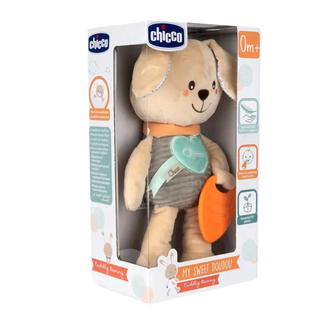Jucarie copii din plus Chicco My Sweet DouDou multisenzorial cu zornaitoare, bej, 0luni+ CHC11467-1