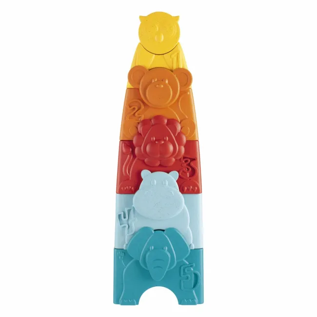 Jucarie ecologica de stivuire 2 in 1 Chicco Turnuletul animalutelor, 9-36 luni CHC11570-1