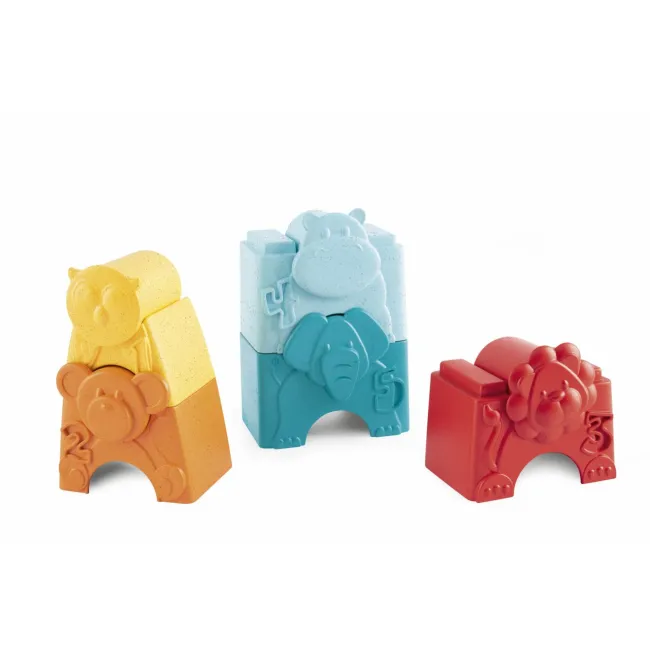 Jucarie ecologica de stivuire 2 in 1 Chicco Turnuletul animalutelor, 9-36 luni CHC11570-1
