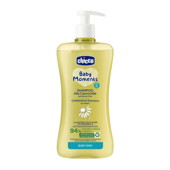Sampon fara lacrimi Chicco Baby Moments, musetel, 500ml, 0luni+ CHC12799-9