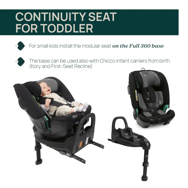 Scaun auto Chicco FullSeat I-Size, baza isofix rotativa 360, BlackSatin (Negru), 61-150cm, 3luni-12ani CHC8719045-8