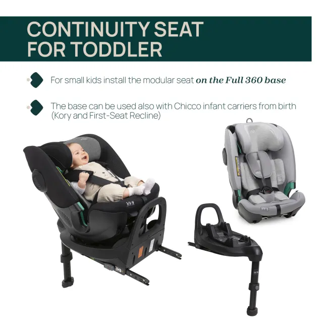 Scaun auto Chicco FullSeat I-Size, baza isofix rotativa 360, LunarRock (Gri), 61-150cm, 3luni-12ani CHC8719040-8