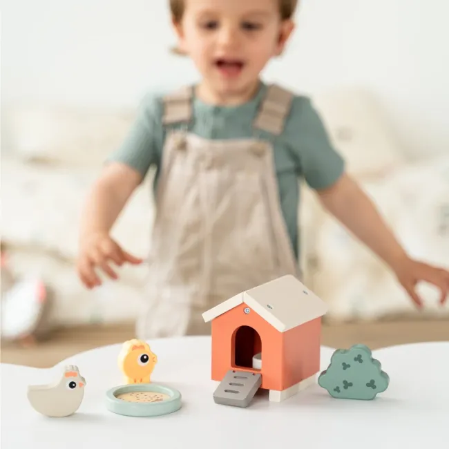 Set de joaca din lemn Tiny Farm Done by Deer Clucky Multicolor