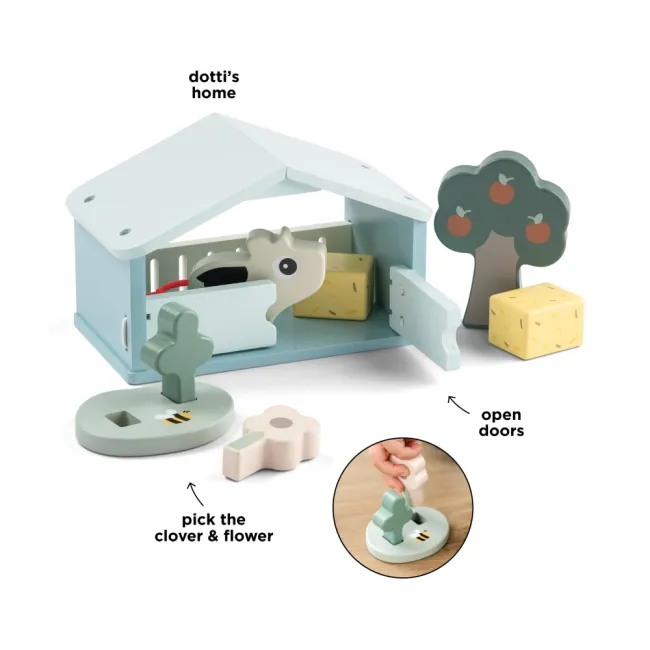 Set de joaca din lemn Tiny Farm Done by Deer Dotti Multicolor
