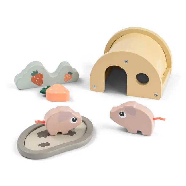 Set de joaca din lemn Tiny Farm Done by Deer Pigee Multicolor
